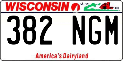 WI license plate 382NGM