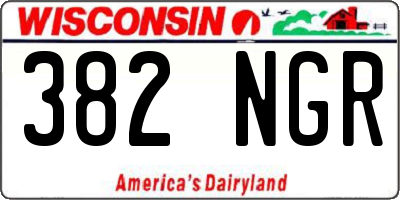 WI license plate 382NGR
