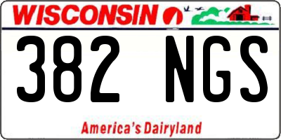 WI license plate 382NGS