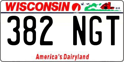 WI license plate 382NGT