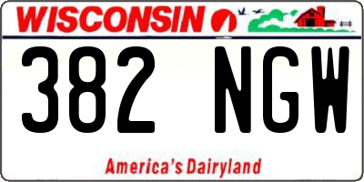 WI license plate 382NGW