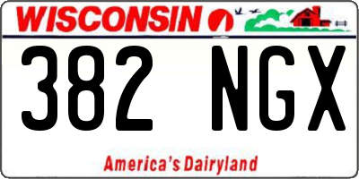 WI license plate 382NGX