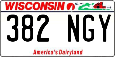 WI license plate 382NGY