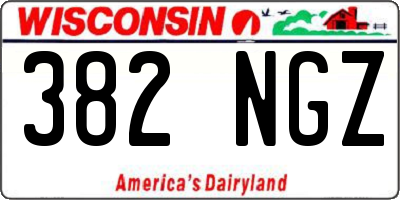 WI license plate 382NGZ