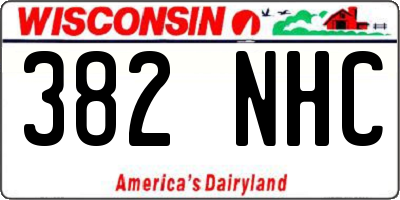 WI license plate 382NHC