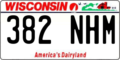 WI license plate 382NHM