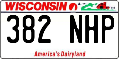 WI license plate 382NHP