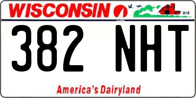 WI license plate 382NHT