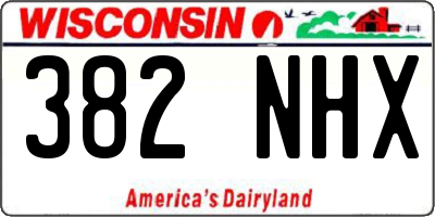 WI license plate 382NHX