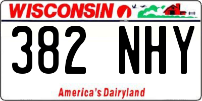 WI license plate 382NHY