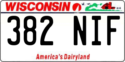 WI license plate 382NIF