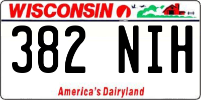 WI license plate 382NIH