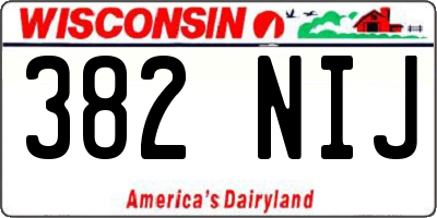 WI license plate 382NIJ