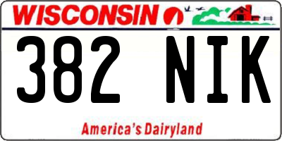 WI license plate 382NIK