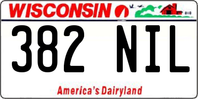 WI license plate 382NIL