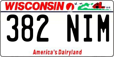 WI license plate 382NIM