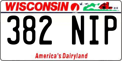 WI license plate 382NIP