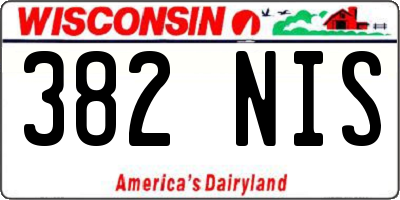 WI license plate 382NIS