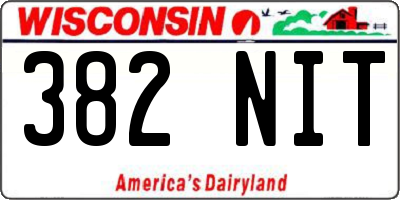 WI license plate 382NIT
