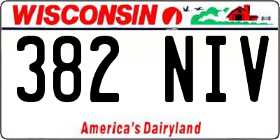 WI license plate 382NIV