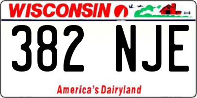 WI license plate 382NJE