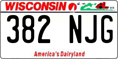 WI license plate 382NJG