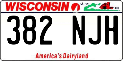 WI license plate 382NJH