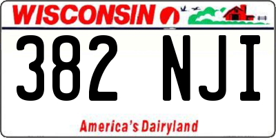WI license plate 382NJI
