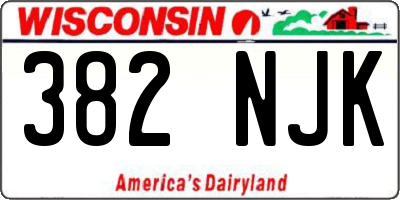 WI license plate 382NJK