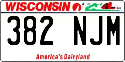 WI license plate 382NJM