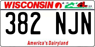 WI license plate 382NJN
