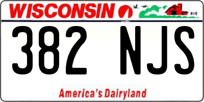 WI license plate 382NJS