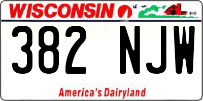 WI license plate 382NJW