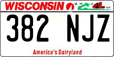 WI license plate 382NJZ