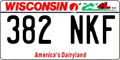 WI license plate 382NKF