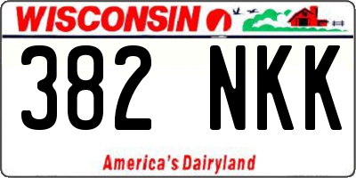 WI license plate 382NKK