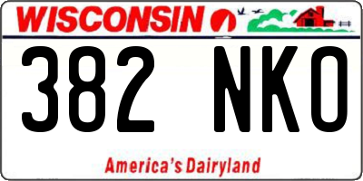 WI license plate 382NKO