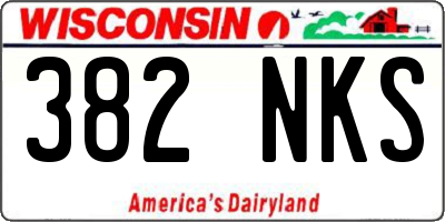 WI license plate 382NKS