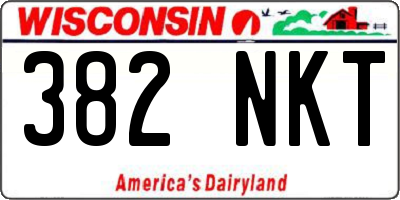 WI license plate 382NKT