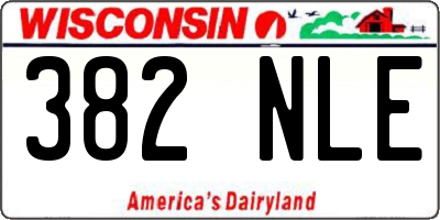WI license plate 382NLE