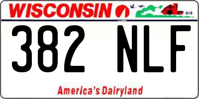 WI license plate 382NLF