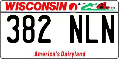 WI license plate 382NLN