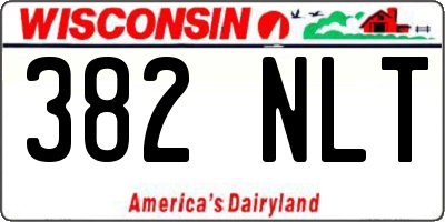 WI license plate 382NLT