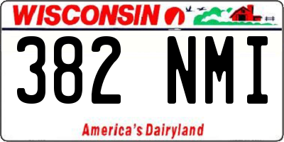 WI license plate 382NMI
