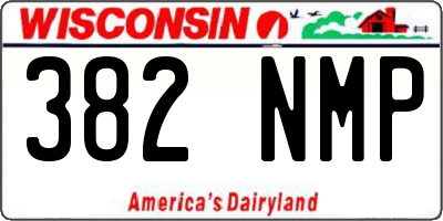 WI license plate 382NMP