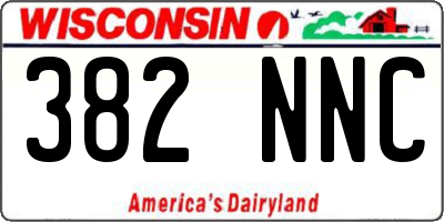 WI license plate 382NNC