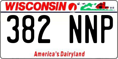WI license plate 382NNP