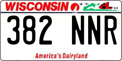 WI license plate 382NNR