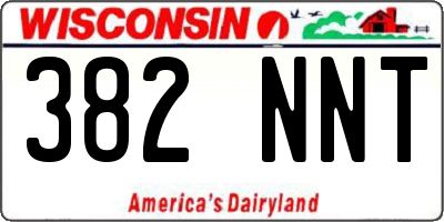 WI license plate 382NNT