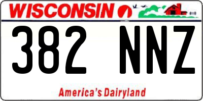 WI license plate 382NNZ